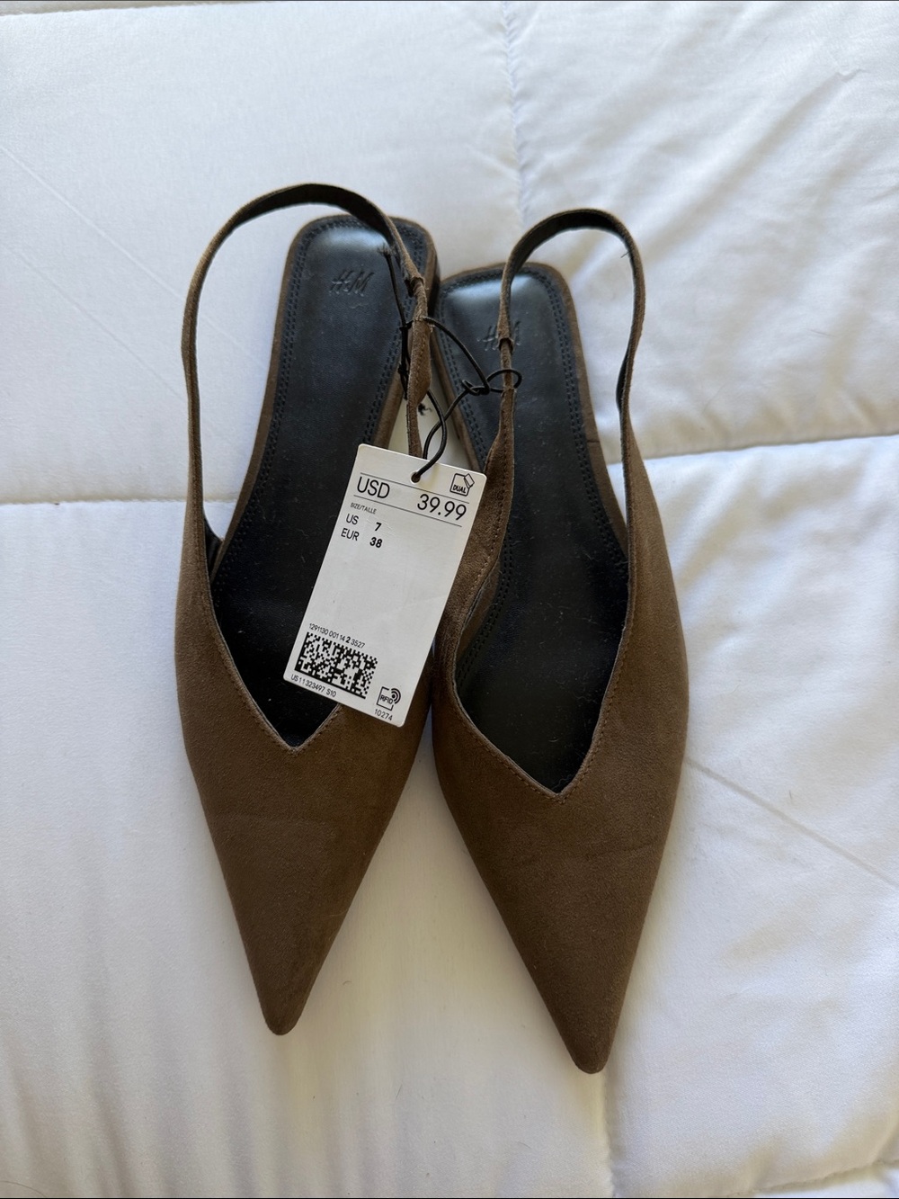 H&M Brown Pointed Slingback Heels